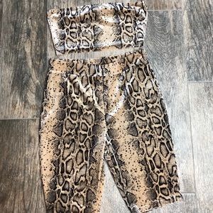 SNAKESKIN BIKER SHORT SET